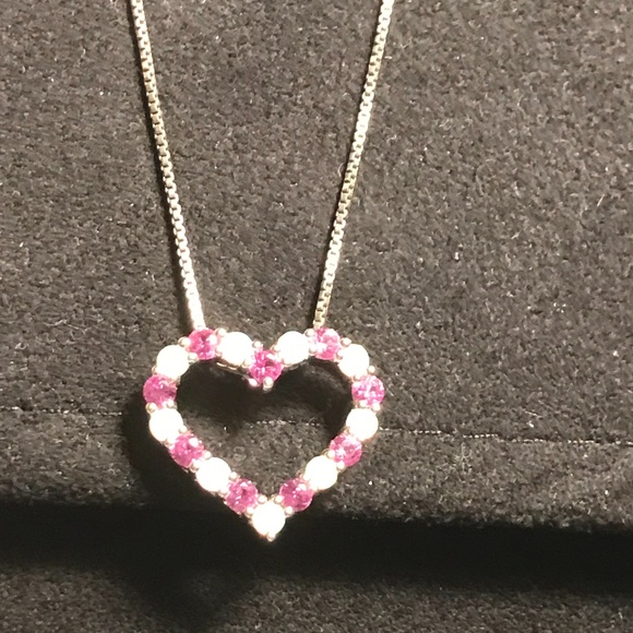 Heart Pendant Necklace - 18 inch chain, 925 sterling silver - Picture 8 of 15